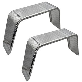 Tie Down| 15" Wheel - Trailer Fenders Single Axle - Aluminum Diamond Plated Tread- Made in USA Trailer Fender - Utility Trailer 36" Long 9" Wide 18.25" Tall (2 Fenders)