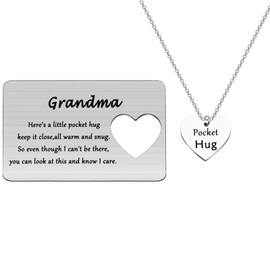 Lywjyb Birdgot Pocket Hug Gift Here’s a Little Pocket Hug Grandma Grandmother Granddaughter Grandson Gift (keep it close set ca)