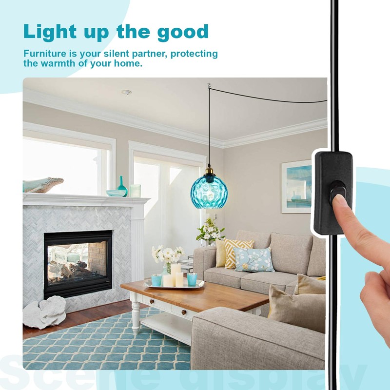 Pobllem Plug in Hanging Lamp, Modern Plug in Pendant Lighting