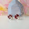 Designs by Nature Gems Raw Ruby Stud Earrings in Sterling