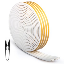RATEL 24 m Sealing Tape for Doors, Door Seal, Window Anti-Collision Sealing Strip with 1 x Scissors and 1 x Tape Measure for Blocking Cracks and Gaps (White)