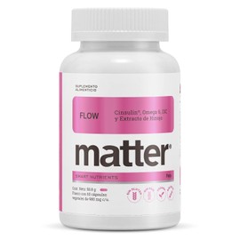 MATTER SMART NUTRIENTS - Flow Suplemento para Mujeres con Extractos Naturales, Omega 6 y Vitaminas - 60 Cápsulas Veganas