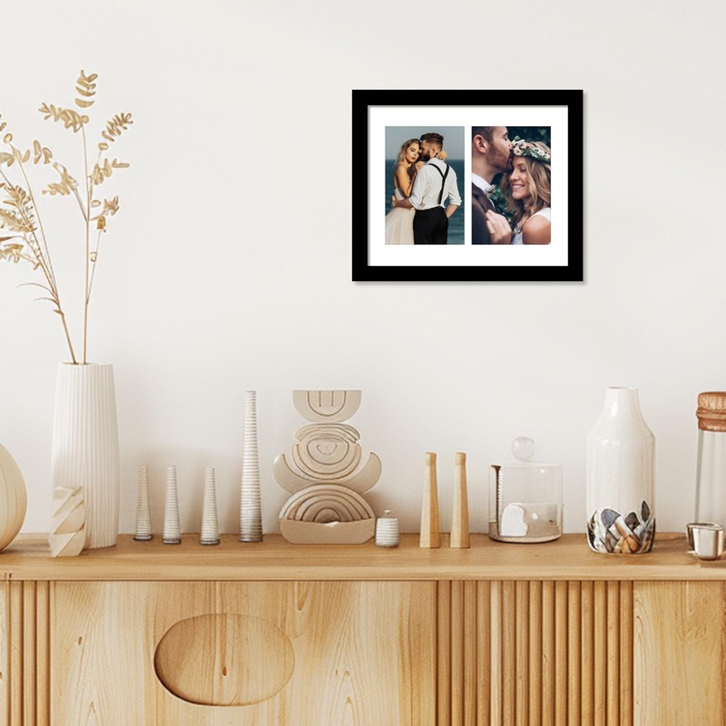 VIOLABBEY 8x10 Double Picture Frame in Black - Displays Two