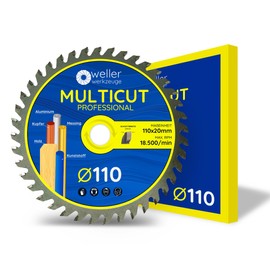 WELLERWERKZEUGE Professional Multicut Saw Blade Circular Saw Blade 110 x 20 mm 40 Teeth for Aluminium Copper Wood Ne Metals Cutting Disc