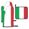 Italy Flag Print Heat Resistant BBQ Gloves Oven Mitts and