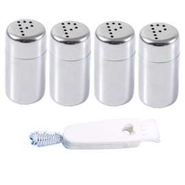 Lonwiner 4 Stück Edelstahl Mini Salzstreuer, Salzstreuer Klein mini Salzstreuer für Unterwegs Kleine Salzstreuer Mini für Eier