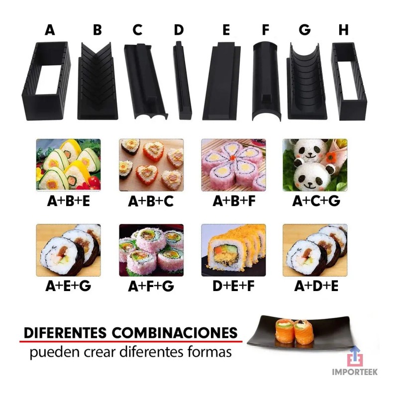 Herramienta De Sushi, Molde Para Hacer Sushi Rollos 11 Pzs