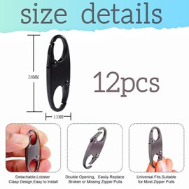 RJDJDLXM Anti Theft Lock, 12Pcs Backpack Lock, Disconnect Clip Detachable Pull Snap Buckle for Tent Backpack Bag Luggage Suitcase,Keep The Closed Quick