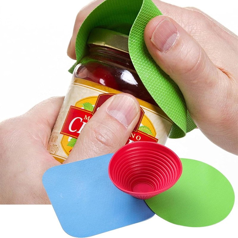 4 Pcs Rubber Jar Opener,Multi Purpose Round Non Slip Jar