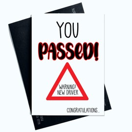 Funny You Passed Driving Test Cards Warning New Driver Congratulations Card Novelty Fun Joke For Him For Her SP77