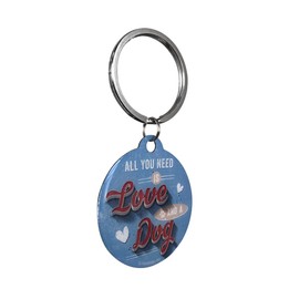 Nostalgic-Art PfotenSchild - All You Need is Love and a Dog Keyring, 4 cm, Multicolour (Bunt)