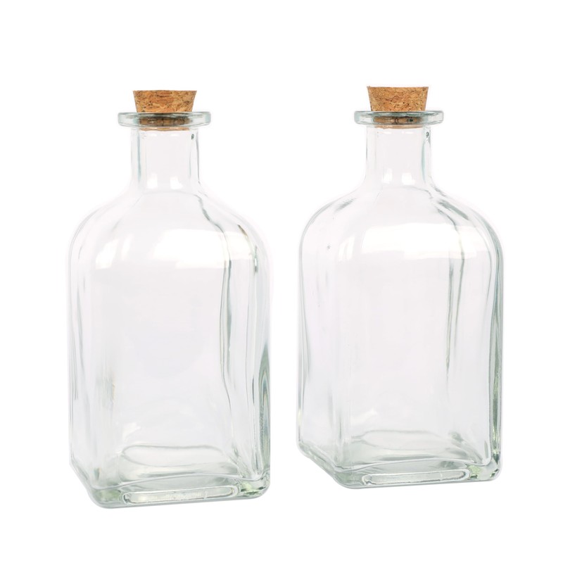 Magic Season Decorative Glass Bottles with Cork Stoppers (250 ml
