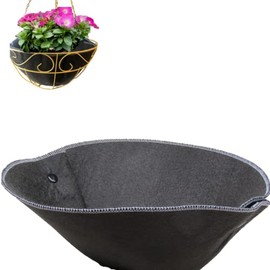 EZ Swap 12inch Round Fabric Coconut Liner Replacement, 12 Inch Fabric Liner for Hanging Flower Baskets, 12 Inch Round No Coco Liner for Hanging Planters, Use 3+ Seasons! (12inch Round) Black