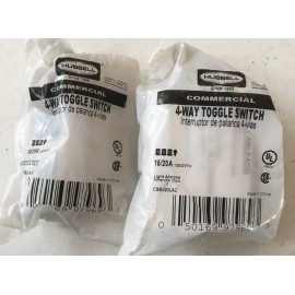 Hubbell [2 Pack]Hubbell 4-Way Light Almond Toggle Light Switches #CSB420LAZ