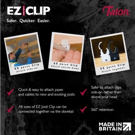 Talon - 15mm EZ Joist Clip - Polypropylene Connector Bracket Clamp Holder - Pack of 100 - for Home Improvement, Plumbing, Gas Pipes, Hot Or Cold Water Pipe - Holds a Metal, Copper, Plastic, or PVC