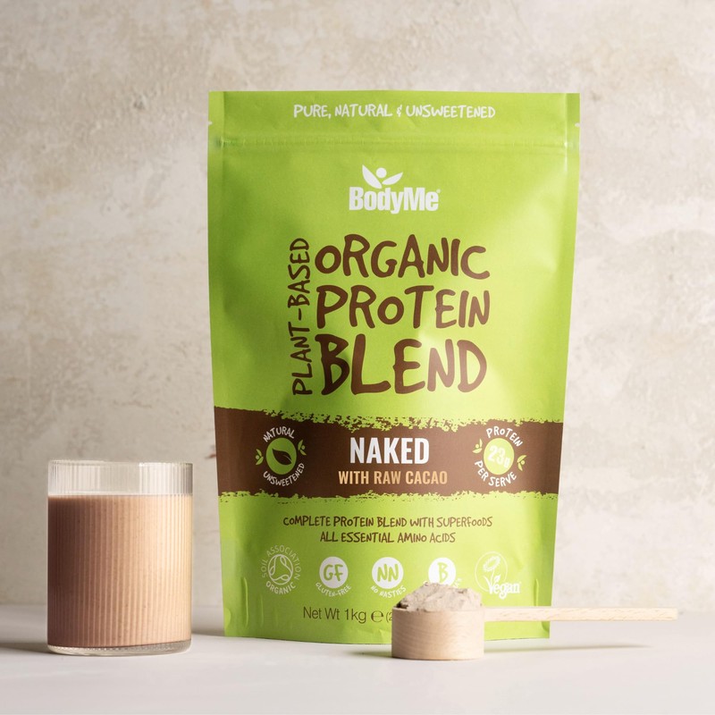 BodyMe Organic Vegan Protein Powder with Raw Cacao (1Kg -