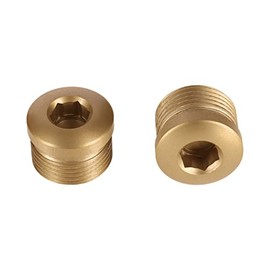 PrecisionGeek Aluminium MTB Road Bike Flat Pedal Dust Caps End Screws Hexagonal Gold Pack of 2