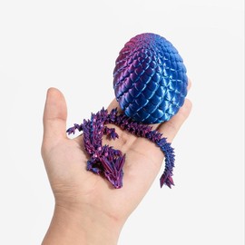 Spring Dragon & Egg Design Statue, 2pcs/setCreative Dragon & Egg Design Decoration,Desktop Ornaments, Home Decor for Child's Gift - Color: Light Purple