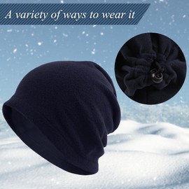 Winter Neck Gaiter Women Balaclava Windproof Neck Warmer for Men Cold Weather Face Scarf (Navy)