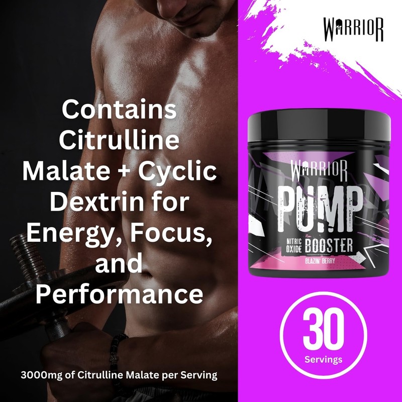 Warrior Pump Non Stim Pre-Workout Powder 225g – Nitric Oxide