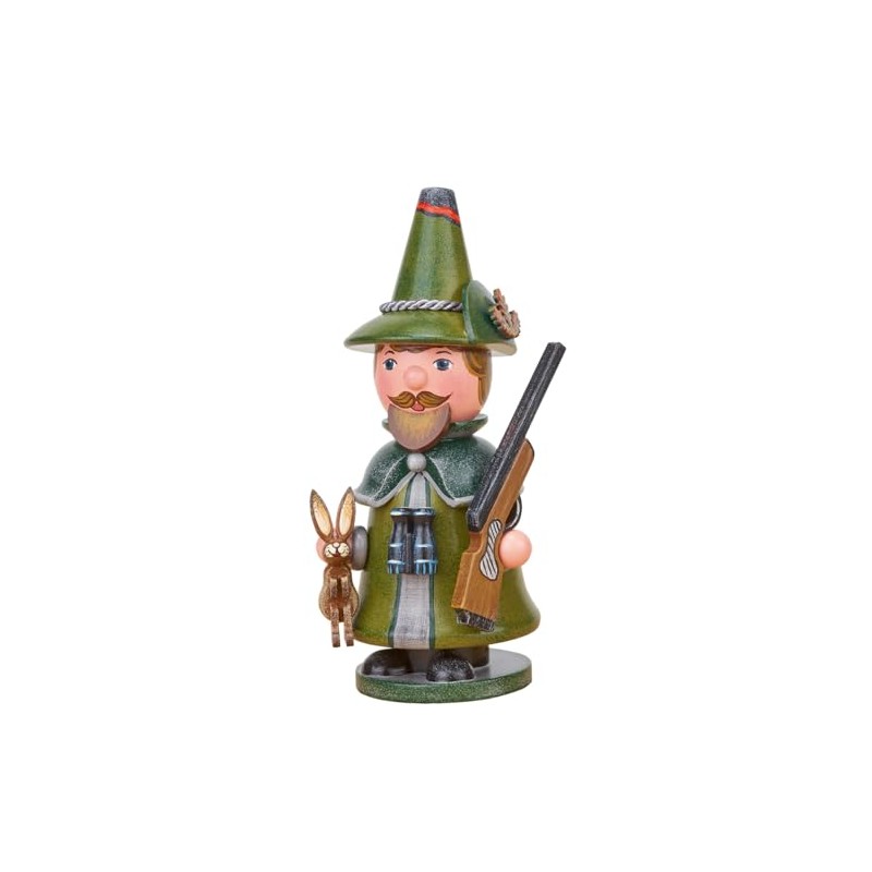 Richard Glässer Seiffen Hubrig Incense Smoker Gnome Hunter 14 cm