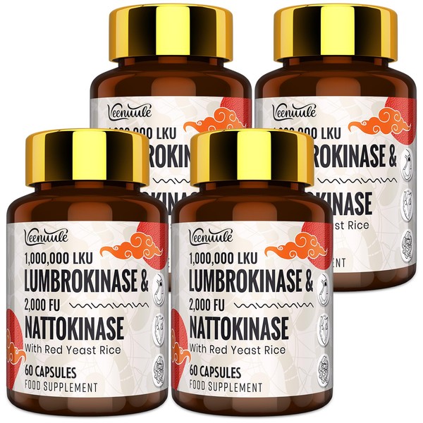 Veenuule Lumbrokinase Supplement 100mg Maximum Activity - 1,000,000 LKU Lumbrokinase