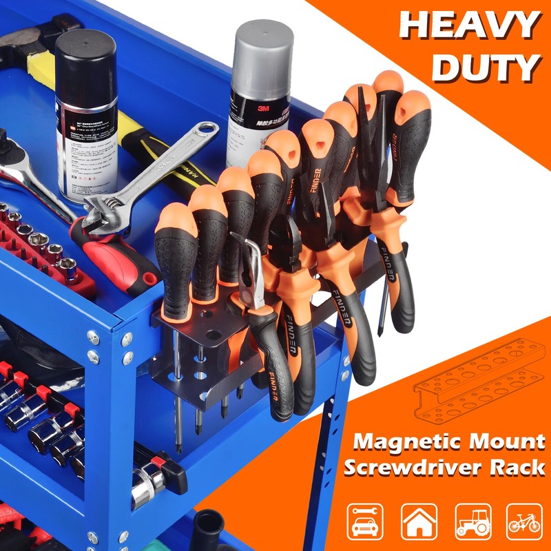MUTUACTOR Screwdriver Organizer Rack Heavy Duty,Magnetic Mount Screwdriver Holder Plier