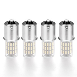 Heifymi 3W 1156 BA15S 1141 1003 7506 LED Tail Lights 6000K Daylight White 12V 24V DC Bayonet Single Contact Base for Car Truck Reverse Back Up Brake Lights Camper Trailer RV Interior Lights, 4 Pack