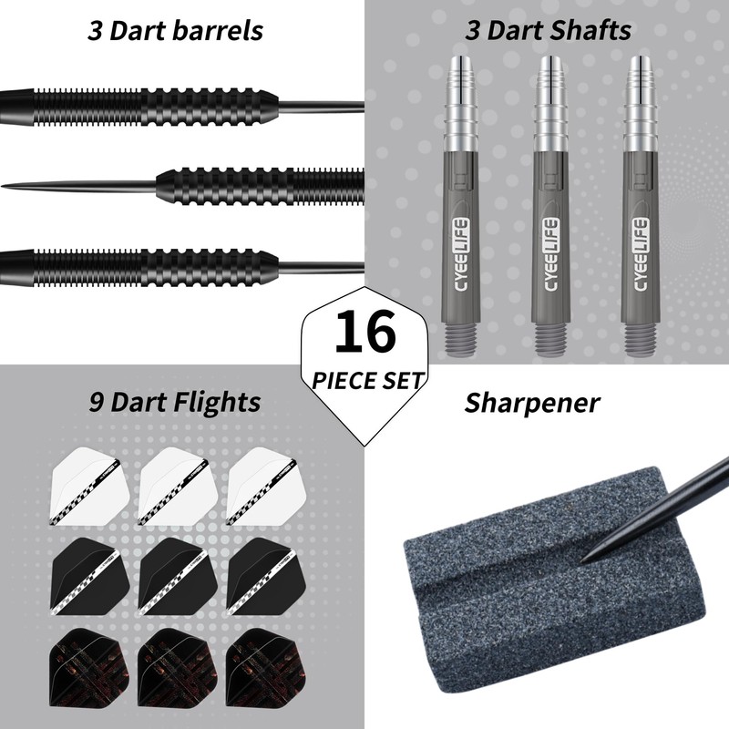 CyeeLife Tungsten Darts 23g Steel Tip,Steel Tip Darts Set with
