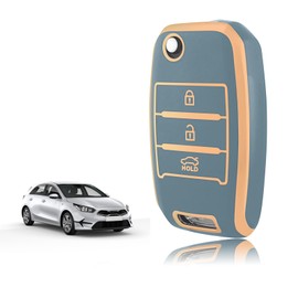 TOOMUME Car Key Cover TPU, Car Key Case Fit for Kia Sportage Rio Ceed Stonic Picanto Sorento Venga Soul Carens Cerato K2 K3 K4 K5, Protective Key Fob Cover Key Fob Case - Flip Key