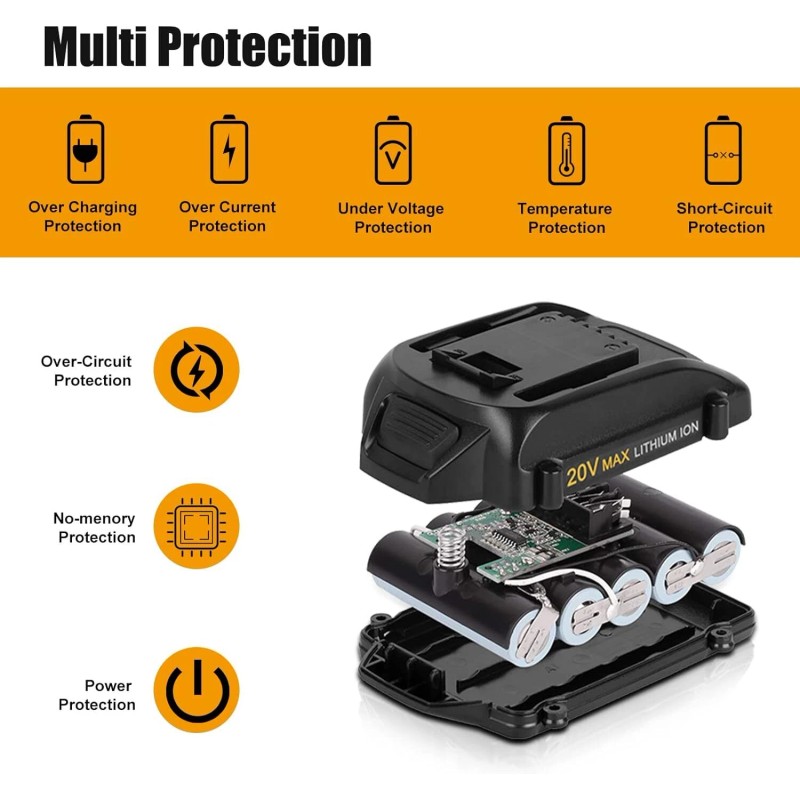 For WORX 2pack For WORX 20V MAX Extend Lithium Battery