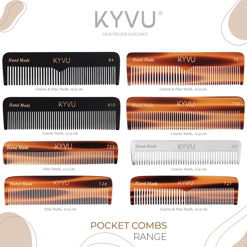 KYVU B10 Black Coarse-Tooth Hair Comb for Men & Women,