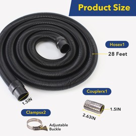 Extended 28-FT 97521rv sewer hose kit - Perfect Match for Thetford Sani-Con Turbo 400S/500S/600S/700 Drain Hoses 1-1/2inch