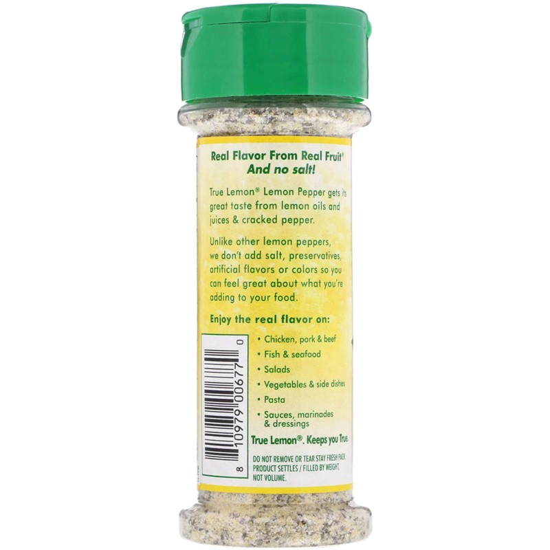 True Lemon Pepper Seasoning (2 pack) Natural Ingredients, No Salt,
