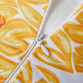 Allorry Outdoor Pillow Covers 20x20 Set of 2 Vintage Yellow Blue Flower Pattern Decoration Throw Pillow Covers for Spring Summer Outdoor Waterproof Garden Patio Sofa Bedroom Home Decor JB012-A20