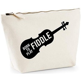 Hippowarehouse Born to Play Fiddle printed make up cosmetic wash bag 18x19x9cm