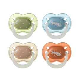 Tommee Tippee NightGlow Dummy, 0-6 Months, 4 Pack, Glow in The Dark, Orthodontic Soother, Extra Air Holes, Symmetrical Teat, Steriliser Safe, BPA Free, Twilight Tones
