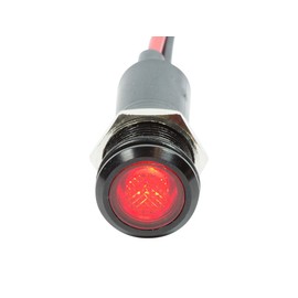 Alpinetech PLB12M 12mm 1/2" 48V AC/DC LED Metal Signal Indicator Pilot Dash Light with Black Bezel (Red)