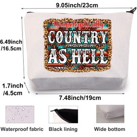 BWWKTOP Country Music Cosmetic Makeup Bag Country Singer Fans Gift Unapologetically Country As Hell Zipper Pouch Bag Country Singer Merchandise (Country As Hell)