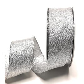 s.dekoda Brocade Ribbon 25 m x 40 mm Silver Decorative Ribbon Brocade Gift Ribbon