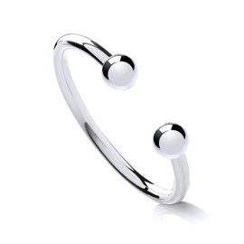 Old English Jewellers 925 Sterling Silver Baby Torque Ball Opening Bangle - Babies Christening Gift New Born