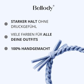 Bellody® Original Hair Bobbles - Stylish Braided Hair Bobbles with Strong Hold (4 Pieces - Seychelles Blue)