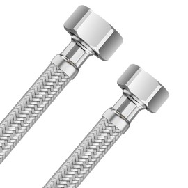 Reinforced Hose 1/2 Inch Female x 3/8 Inch Ig, 50 cm 304 Stainless Steel Flexible Hose, Hose for Tap, Stainless Steel Braided Hose, Flexible, Flexible Connection Hose for Tap Angle Valve