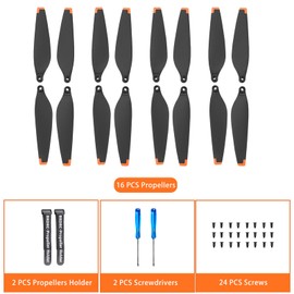 Pack of 8 Propellers for Mini 3, Slightly Quiet Stable Quick Release Propeller Blade Replacement Propeller for DJI Mini 3 (Orange) Drone Accessories with 2 Propeller Fixer Holder (Not for Mini 3 Pro)