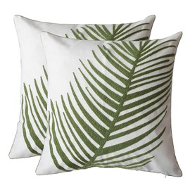 ZUODU 2PC Green Classic Jacquard Decorative Embroidery Pillow Cover Cushion Cover Throw Pillow Case 18 X 18 Inch 45 X45 Cm (Green-2PC)