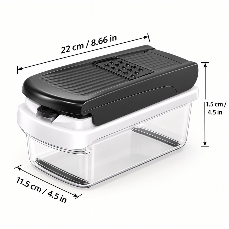 14/15-in-1 Multifunctional Vegetable Chopper with Container and Stainless Steel Blades