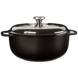 Lodge Manufacturing Company EC6D18 Enameled Dutch Oven, 6 qt, Midnight Chrome