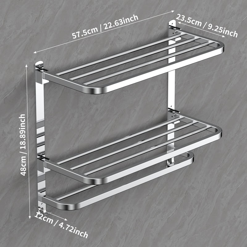 CAXIMSY 22.8Inch Towel Rack for Bathroom and Lavatory Towel Hanger