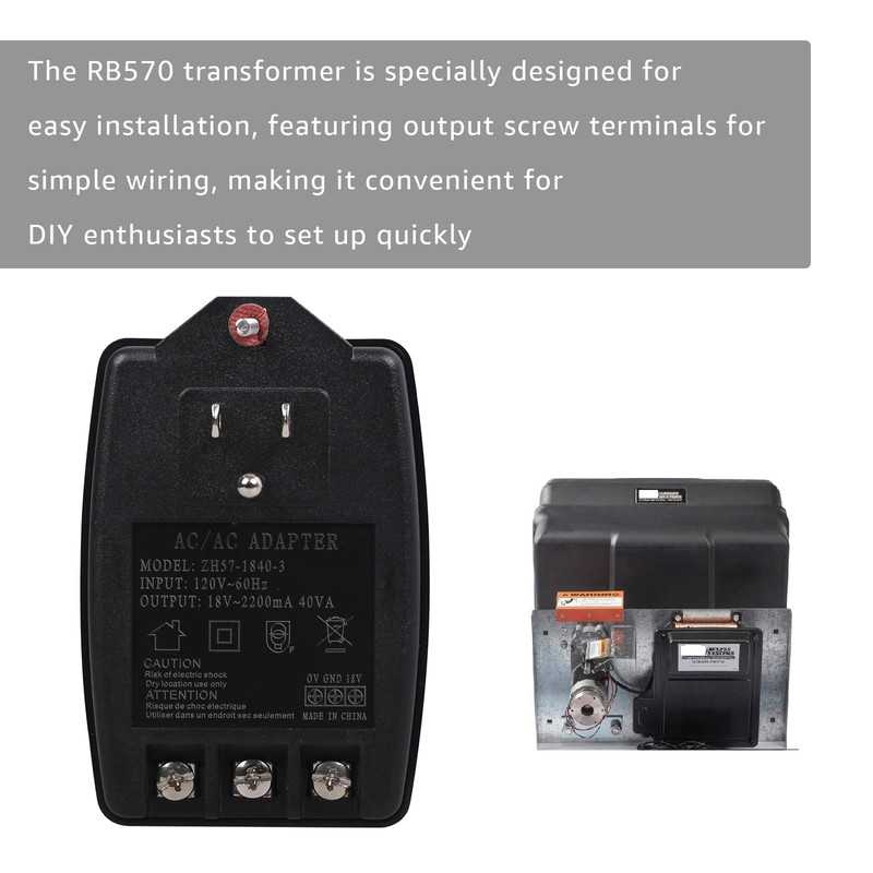 Lusperi RB570 18V 2.2A Gate Opener Transformer, Compatible with GTO/Mighty