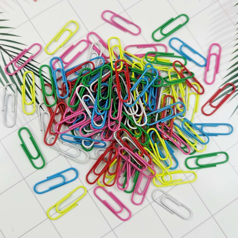FZGUSYAF 120PCS Paperclips 28MM Assorted Colours Clamps for Office Supplies